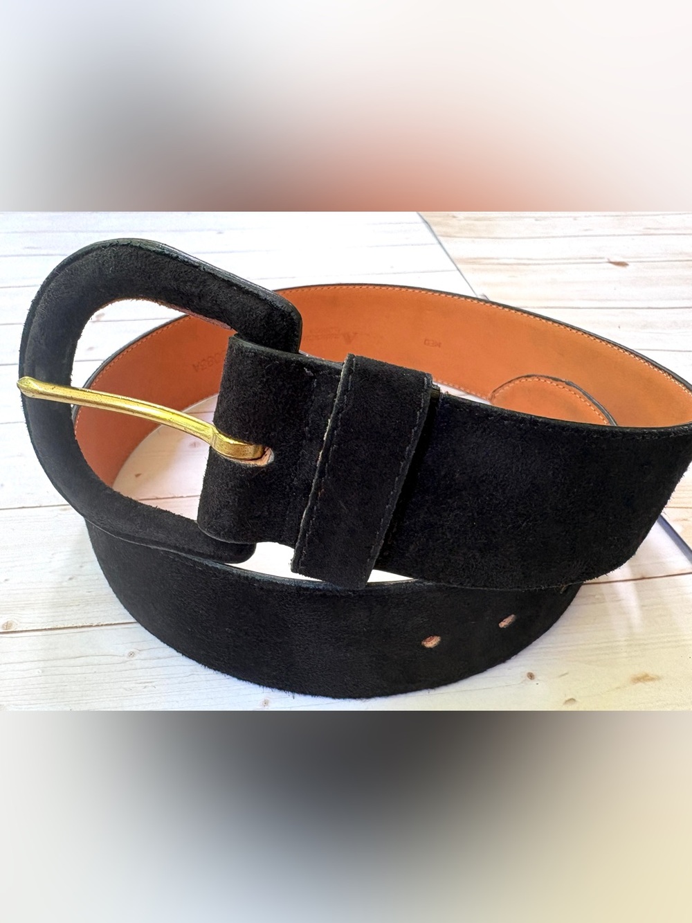 Aquascutum sueded leather belt